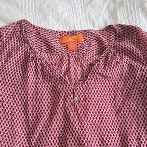 Joe Fresh Peasant Henley Top Size Small